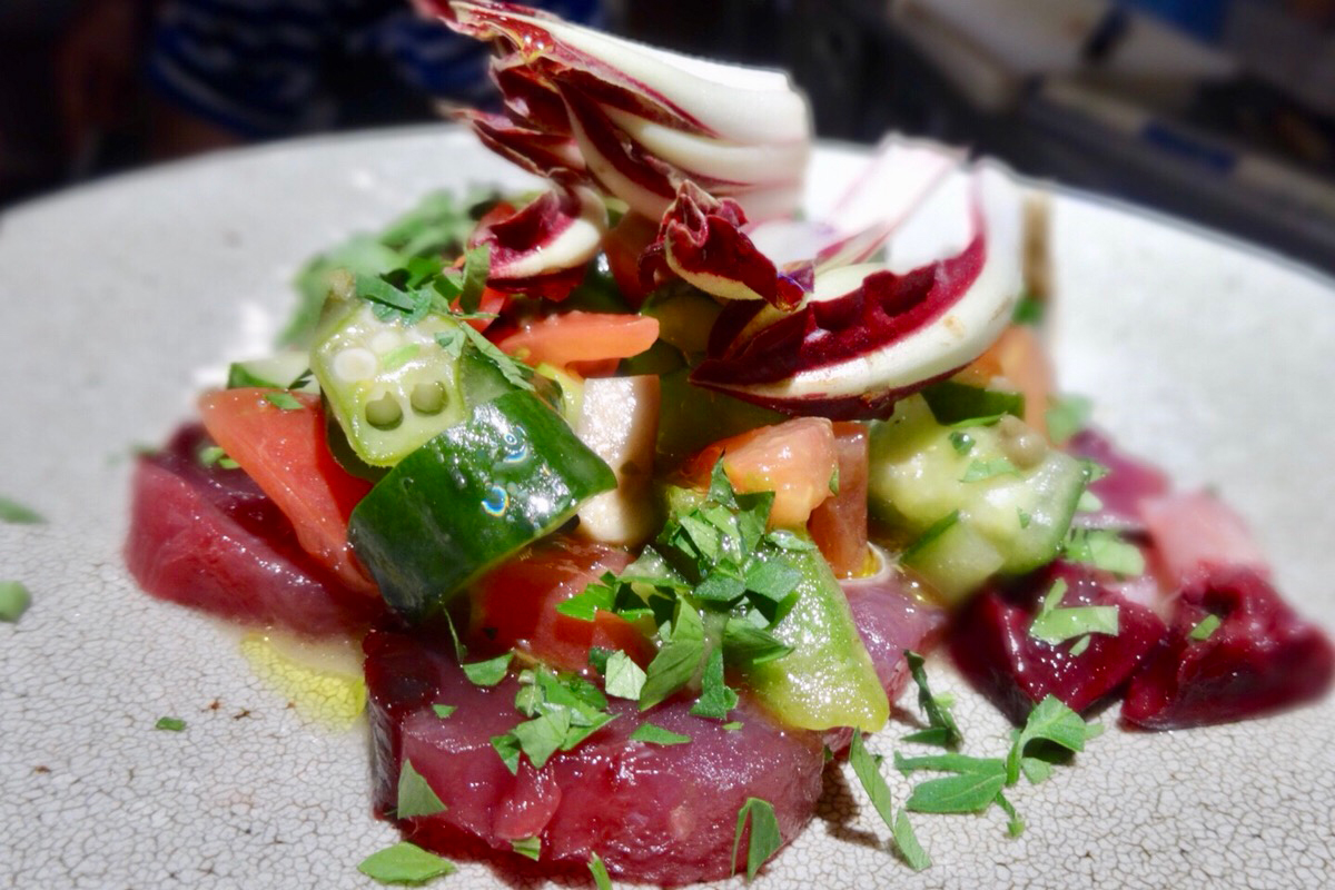 OCEAN BISTRO 旬の食材 もち鰹の瞬間スモーク